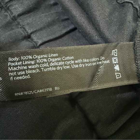 Eileen Fisher Organic Linen Drawstring Shorts Black Size Large - Picture 7 of 12